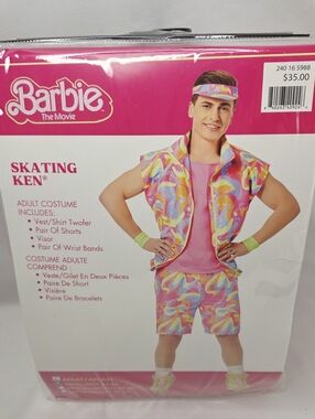 NWT Skating Ken Halloween Costume From The Barbie Movie Roller Skating 90s Neon